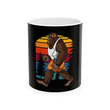Bigfoot Sasquatch Jogging Outdoor Funny Ceramic Coffee Mug-0